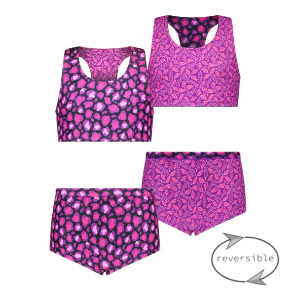 B.Nosy Meisjes reversibel bikini - Anniek - Active panter